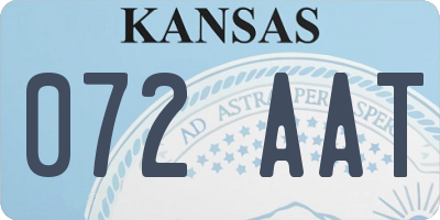 KS license plate 072AAT
