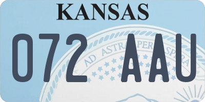 KS license plate 072AAU