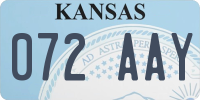 KS license plate 072AAY