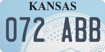 KS license plate 072ABB