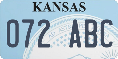 KS license plate 072ABC