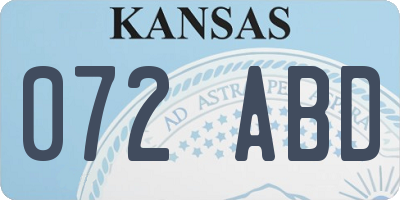KS license plate 072ABD