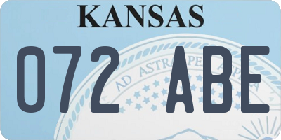 KS license plate 072ABE