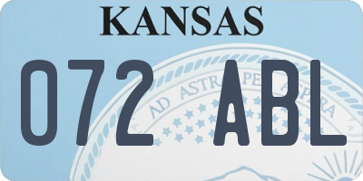 KS license plate 072ABL