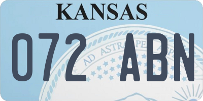 KS license plate 072ABN