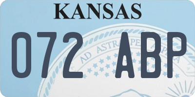 KS license plate 072ABP
