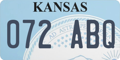 KS license plate 072ABQ