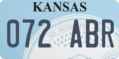 KS license plate 072ABR