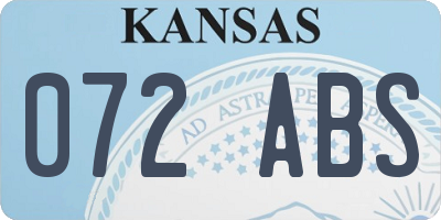 KS license plate 072ABS