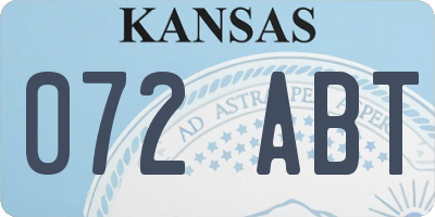 KS license plate 072ABT
