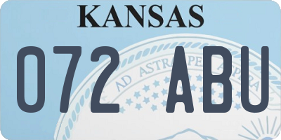 KS license plate 072ABU