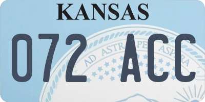 KS license plate 072ACC
