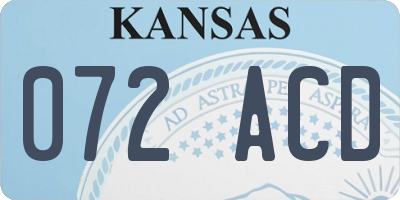 KS license plate 072ACD