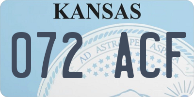 KS license plate 072ACF