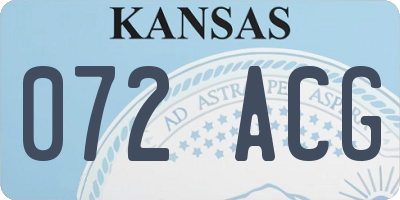 KS license plate 072ACG