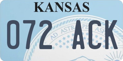 KS license plate 072ACK