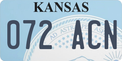 KS license plate 072ACN