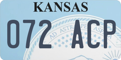 KS license plate 072ACP