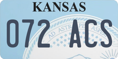 KS license plate 072ACS