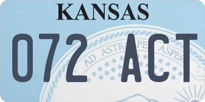 KS license plate 072ACT