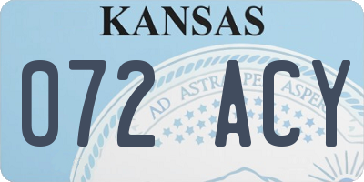 KS license plate 072ACY