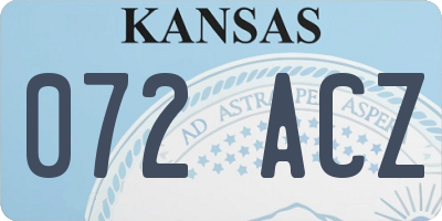 KS license plate 072ACZ
