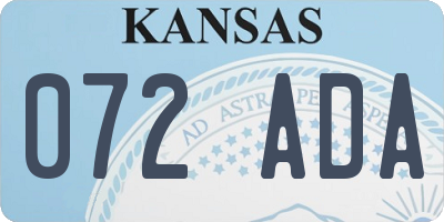 KS license plate 072ADA