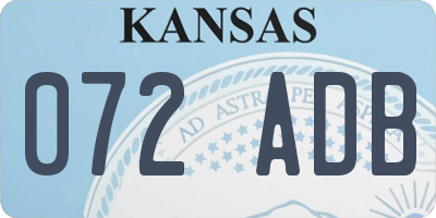 KS license plate 072ADB