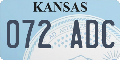 KS license plate 072ADC