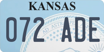 KS license plate 072ADE