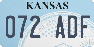 KS license plate 072ADF
