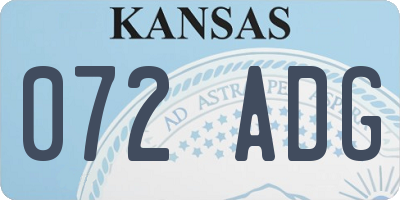 KS license plate 072ADG