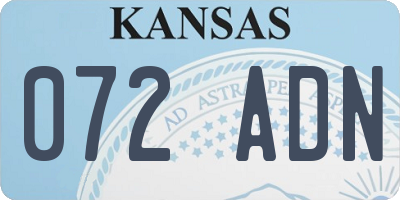 KS license plate 072ADN