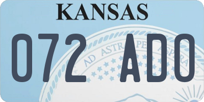 KS license plate 072ADO