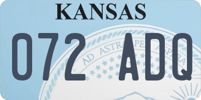 KS license plate 072ADQ