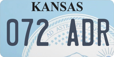 KS license plate 072ADR
