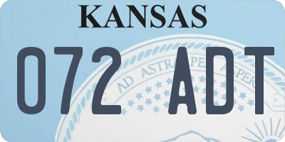 KS license plate 072ADT