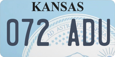 KS license plate 072ADU