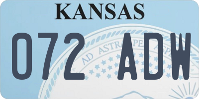 KS license plate 072ADW