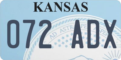 KS license plate 072ADX