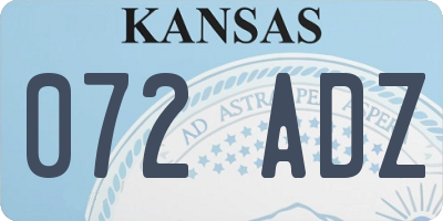 KS license plate 072ADZ