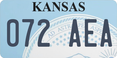KS license plate 072AEA