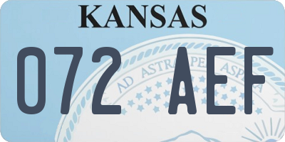 KS license plate 072AEF