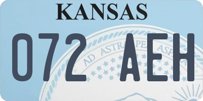 KS license plate 072AEH