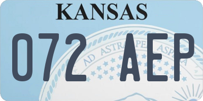 KS license plate 072AEP