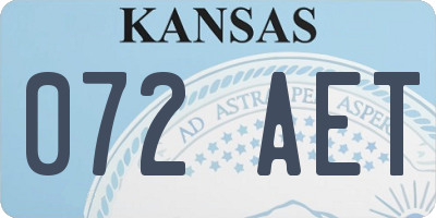 KS license plate 072AET