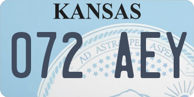 KS license plate 072AEY