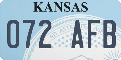 KS license plate 072AFB