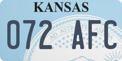 KS license plate 072AFC
