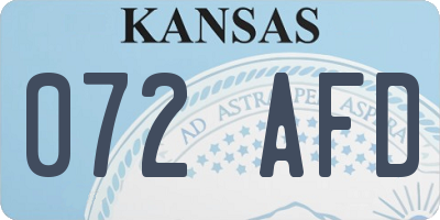 KS license plate 072AFD